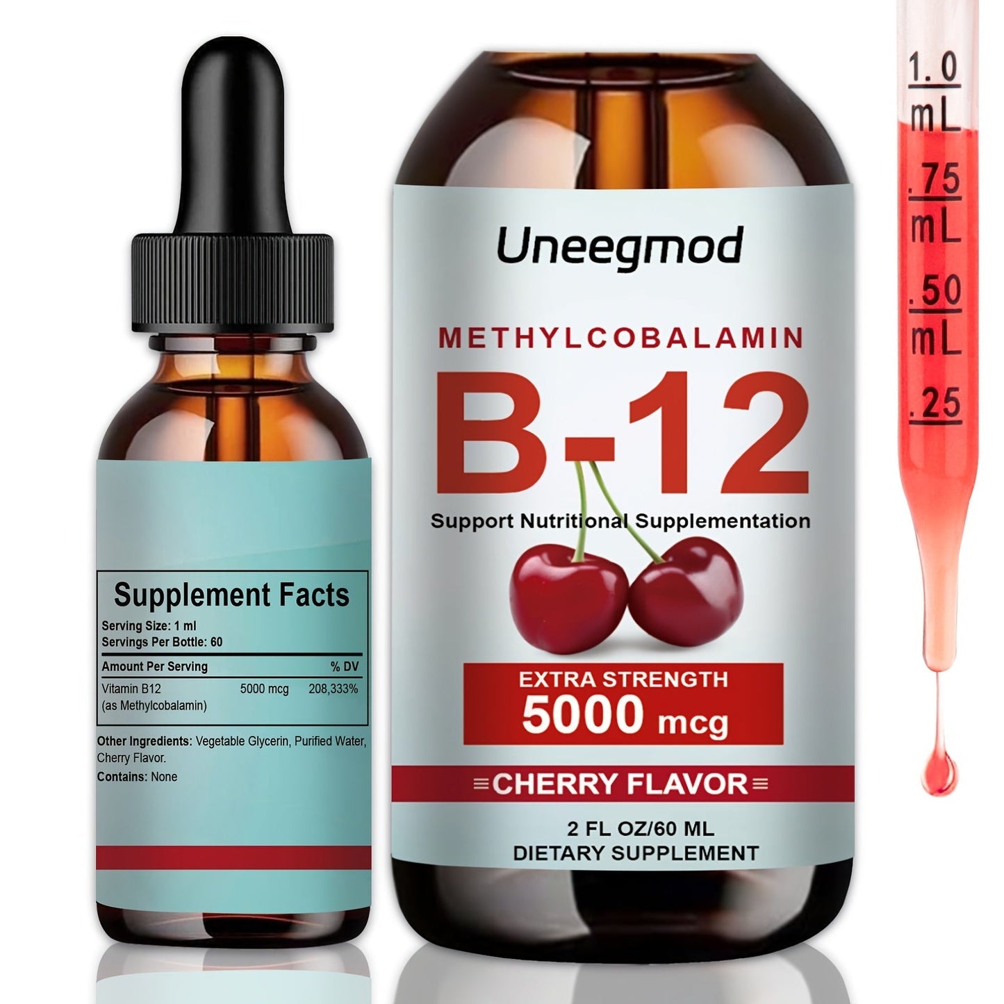 Sublingual Vitamin B12 Liquid Drops 5000mcg Methylcobalamin for Bath Time, Home Spa and Personal Care