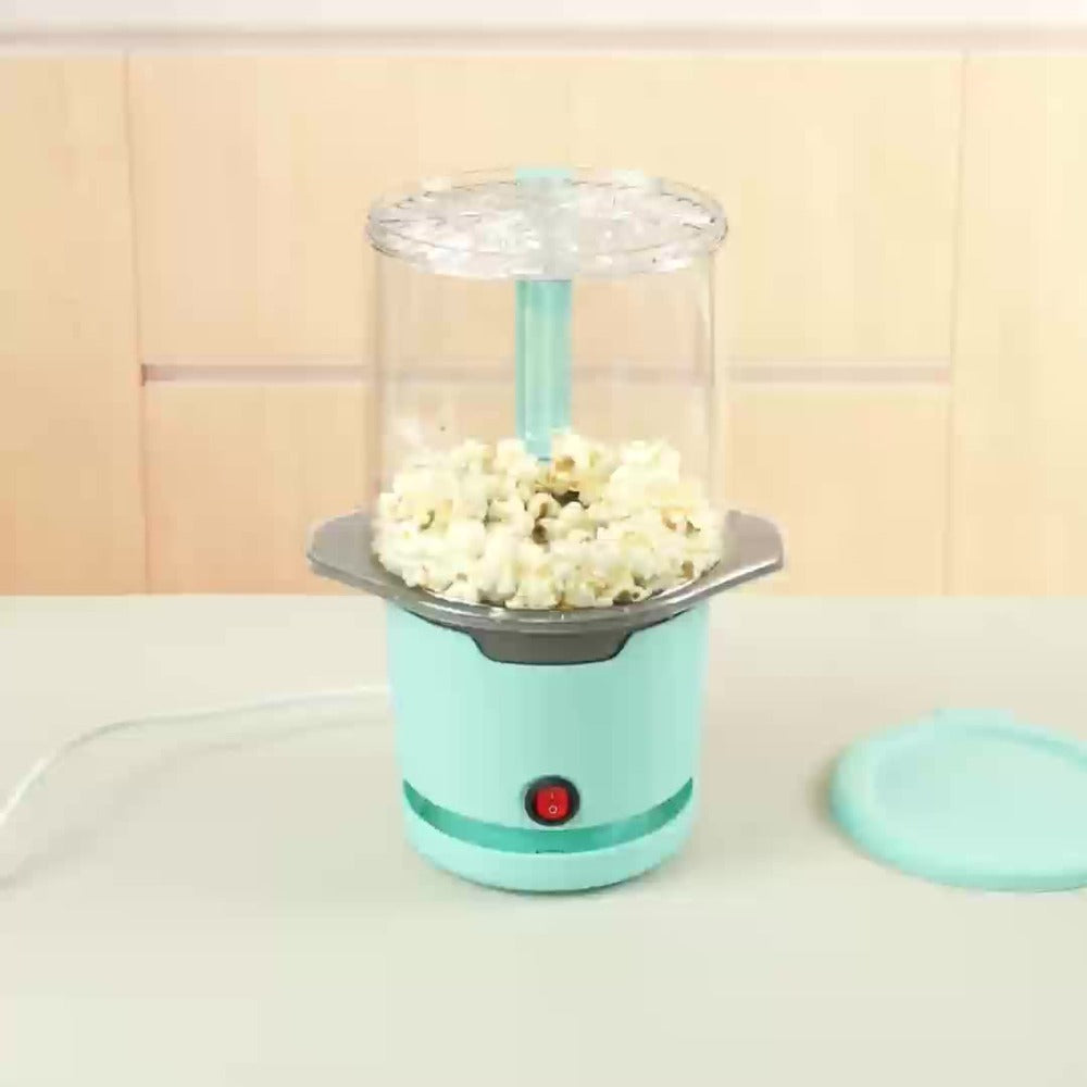 Oil-Free Popcorn Maker Hot Air Popcorn Machine 2-Minute Quick Popping 95% Pop Rate Built-In for Home Cooking, Dining and Outdoor Meals