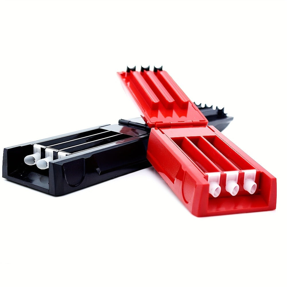Manual Cigarette Rolling Machine 3-Tube Filler, Portable Durable Plastic Cigarette Roller for Entryways, Bedrooms and Living Spaces