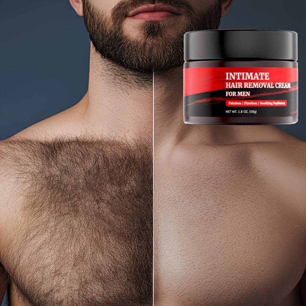 Depilatory Cream for Men 5-Minute Painless with Squalane 50g – Fast-Acting Body Hair Removal for Chest Back Arms Legs Underarms Sensitive