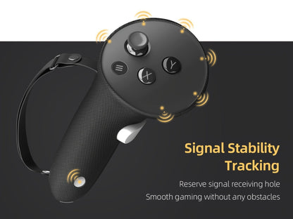 Meta Quest 3 & 3S Controller Grip Cover Silicone Hand Strap Protector – Anti-Throw Knuckle Strap Adjustable Battery Opening VR Controller