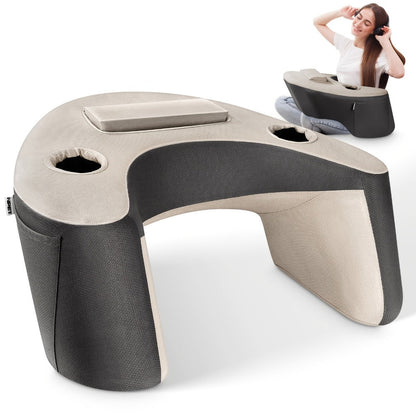 Reading Pillow with Armrests Bed Rest Pillow Back Support Cushion Side Pockets Cup Holder for Entryways, Bedrooms and Living Spaces