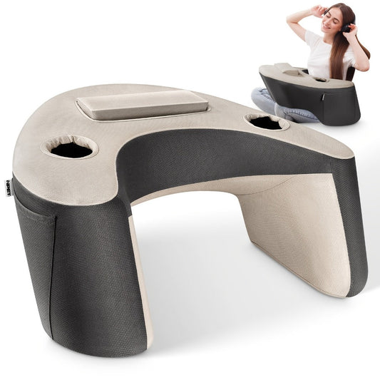 Reading Pillow with Armrests Bed Rest Pillow Back Support Cushion Side Pockets Cup Holder for Entryways, Bedrooms and Living Spaces