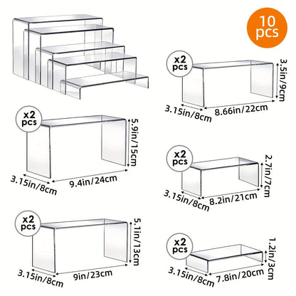 Clear Acrylic Risers Display Stands Set Funko Pop Cupcake Jewelry for Entryways, Bedrooms and Living Spaces