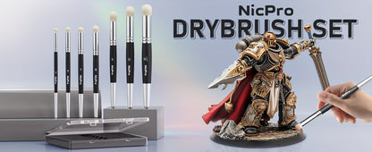 Dry Brush Set for Miniature Painting 7 Sizes, Professional Drybrush Kit with the Listed Color, Size or Set Options for Everyday Use