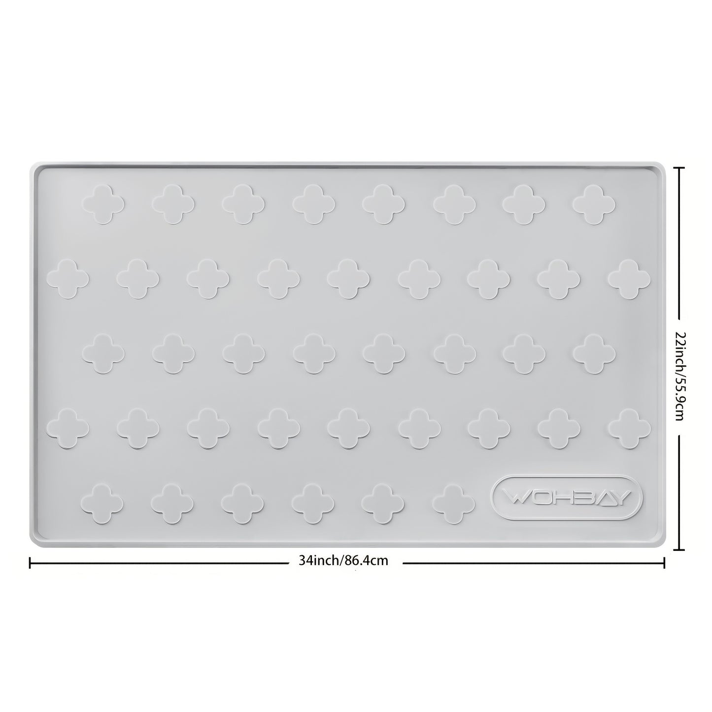 Cat Litter Mat XXL Silicone 34x22 Inch – 3-in-1 Waterproof Non-Slip Litter Trapping Mat with Raised Edges Easy Clean Foldable Pet Feeding