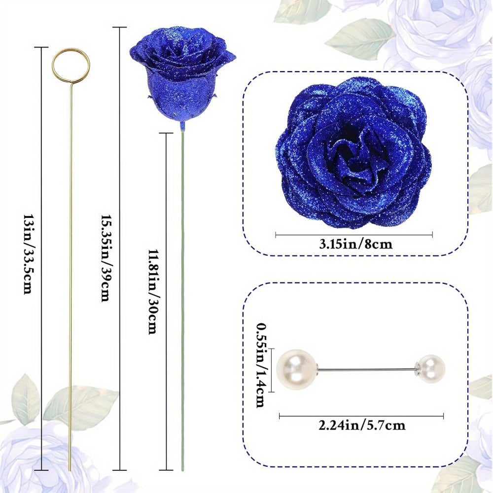 Artificial Flowers Flash-Shine Rose Bouquet in 24 or 36-Piece Sets across Five Color Options