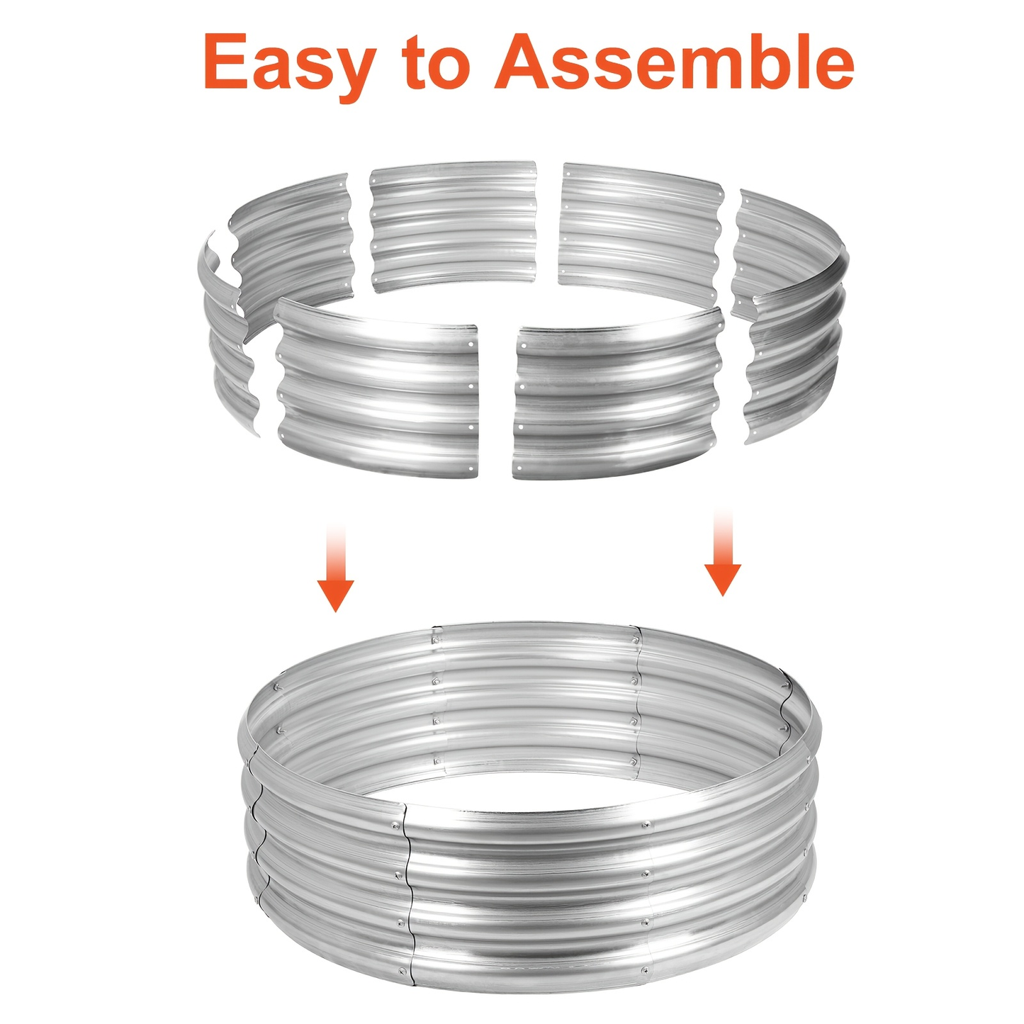 Galvanized Steel Fire Pit Ring Liner for Above Ground Wood Burning, Metal Firepit Insert for Backyard Camping Beach Park Outdoor Patio