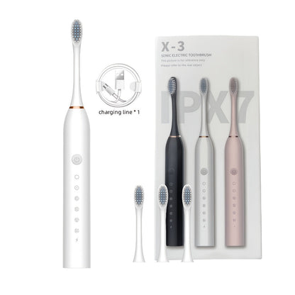 Rechargeable Electric Toothbrush with 6 Cleaning Modes & Smart Timer, USB Sonic Toothbrush for Adults