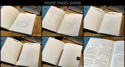 DnD Campaign Journal for D&D 5e & 5R Players, RPG Notebook with Character Sheets, Spell Tracker, Quest Log
