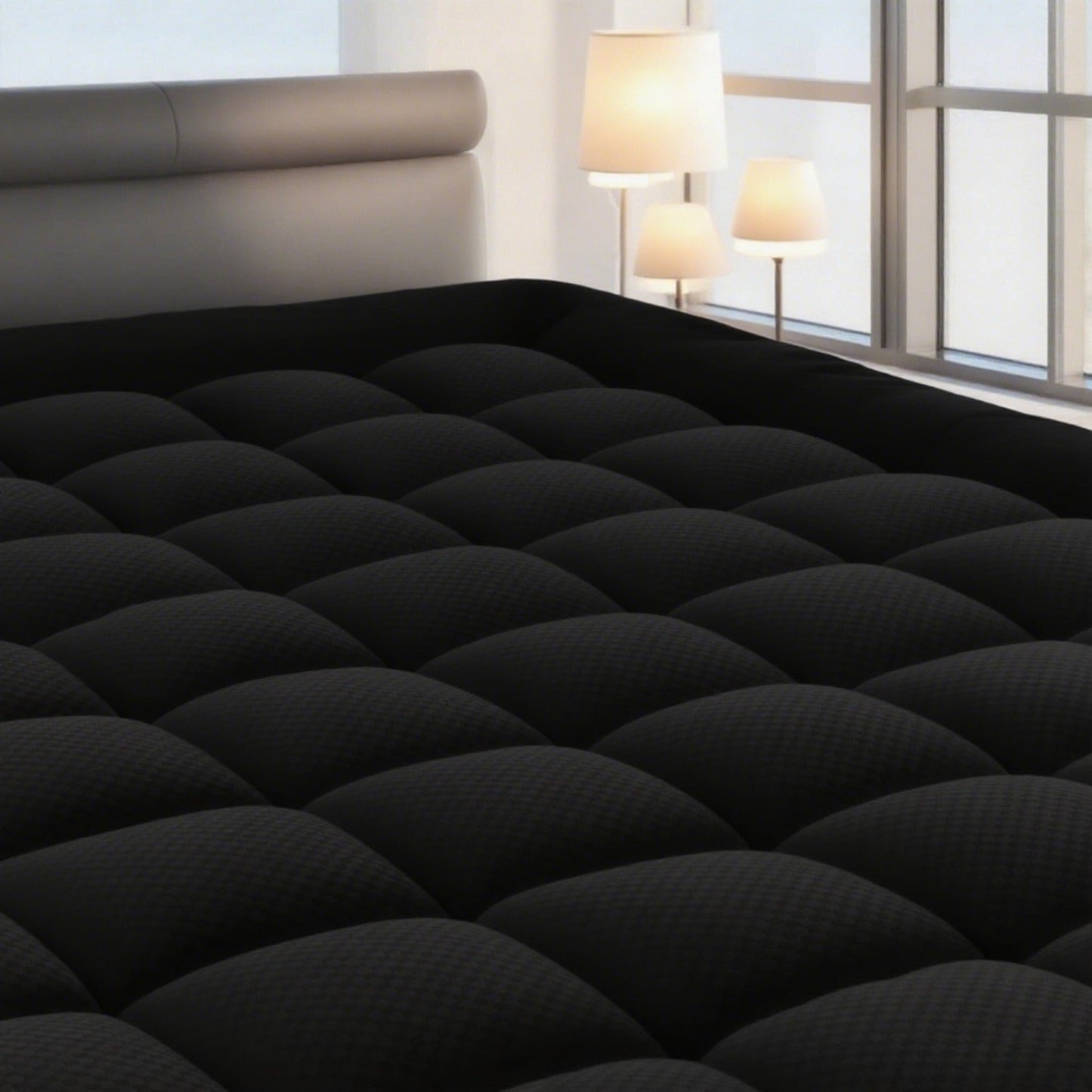 RV Queen Mattress Topper Quilted Pillow Top Mattress Pad Fitted Protector Cooling Breathable Fluffy Soft Cover with 8-21" Deep Pocket for RV