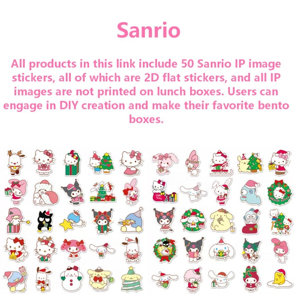 Sanrio Lunch Box Set 53pcs Bento Box with Thermal Bag Breakfast Cup Portable Sealed Compartment Microwave for Work Picnic School