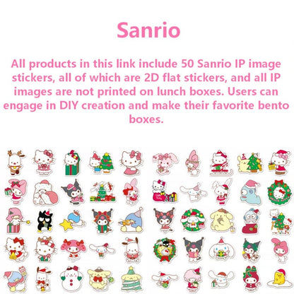Sanrio Lunch Box Set 53pcs Bento Box with Thermal Bag Breakfast Cup Portable Sealed Compartment Microwave for Work Picnic School
