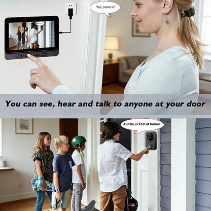 170° Wide Angle Video Doorbell Camera 1080P with 4.3" HD Monitor - No WiFi No App No Subscription