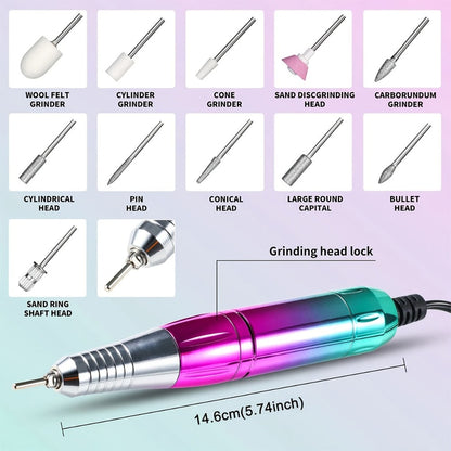 45000RPM Cordless Nail Drill Machine, Rechargeable Professional Electric Efile for Acrylic & Gel Nails