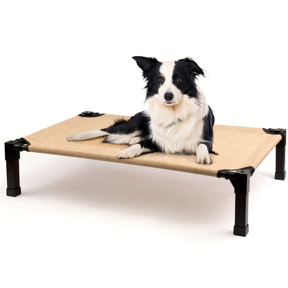 Elevated Dog Bed Cooling Raised Cot with Metal Frame – Washable Breathable Mesh, No-Slip Feet, Portable Dog Cot for Indoor & Outdoor Use