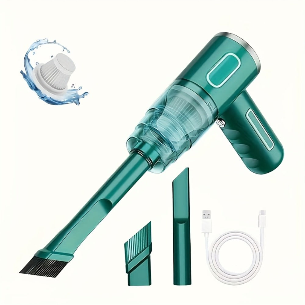 Handheld Vacuum Cleaner with 3KPa Suction, USB Charging, Long Reach Tube, Brush Head and Spare Filter
