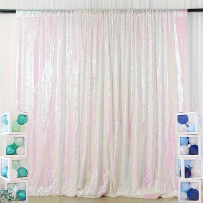 Sequin Backdrop Curtain for Party Wedding – 4x8ft Shimmering Glitter Curtain for Birthday Photo Booth Stage Decoration, Easy Hang