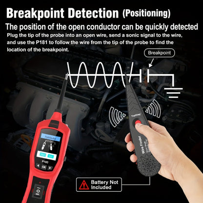 Automotive Circuit Tester P180 Multimeter, Breakpoint Localization Battery Diagnosis AC DC Voltage Fuel Injector Tester 6-30V