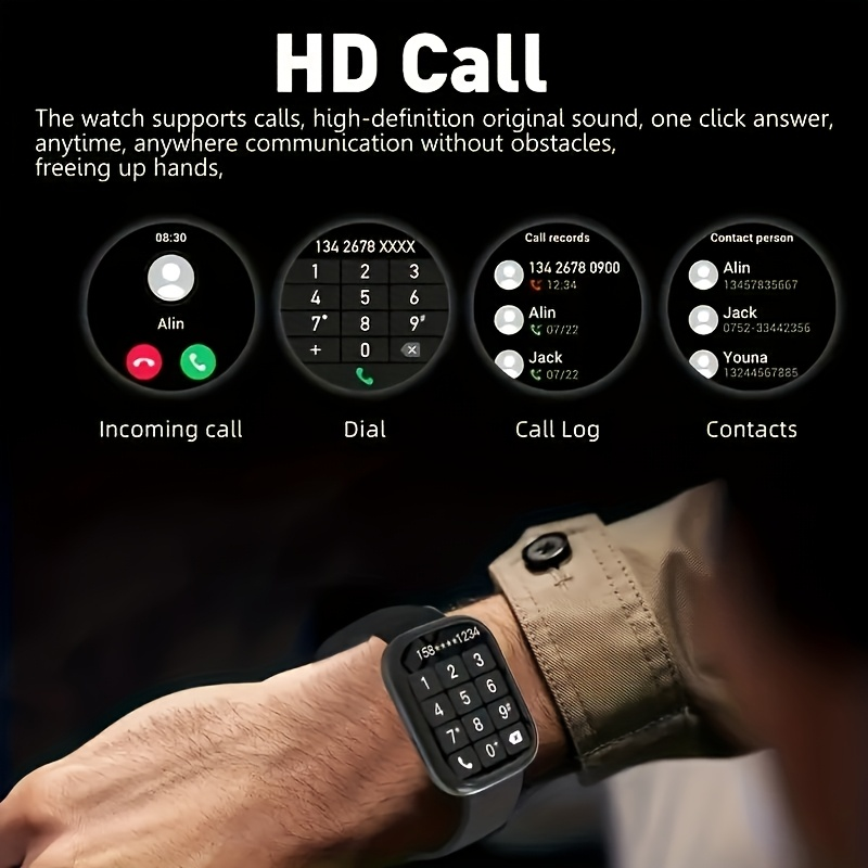 Smart Watch Fitness Tracker 2.01" Touchscreen – Dual Strap, HD Bluetooth Calls, 100+ Functions, Step & Calorie Tracking