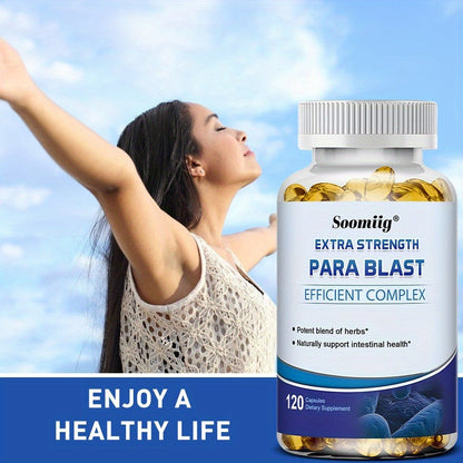 PARA BLAST Gut Cleanse Capsules with Black Walnut Hull, Wormwood & Cranberry for Bath Time, Home Spa and Personal Care