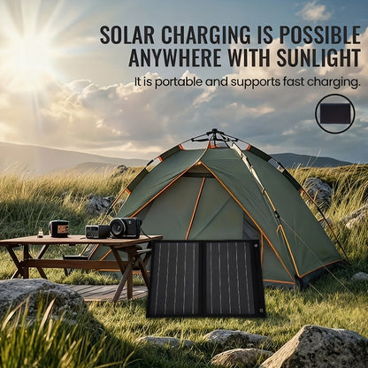 Solar Panel Charger, Foldable Portable Camping RV Power Station Laptop for Garden, Patio and Yard Use