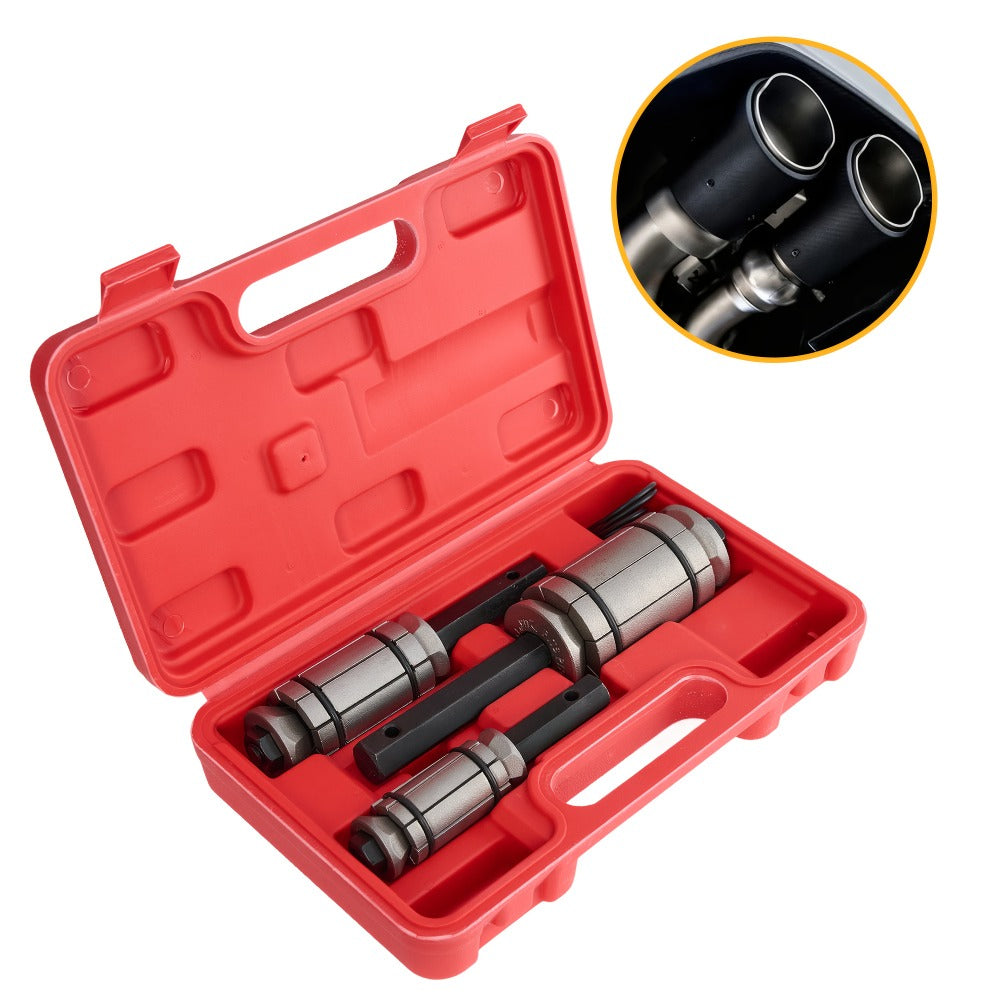 Exhaust Pipe Expander Set 3-Piece – Heavy-Duty Forged Carbon Steel Muffler & Exhaust System Repair Tool Non-Slip Grip for Car, Truck