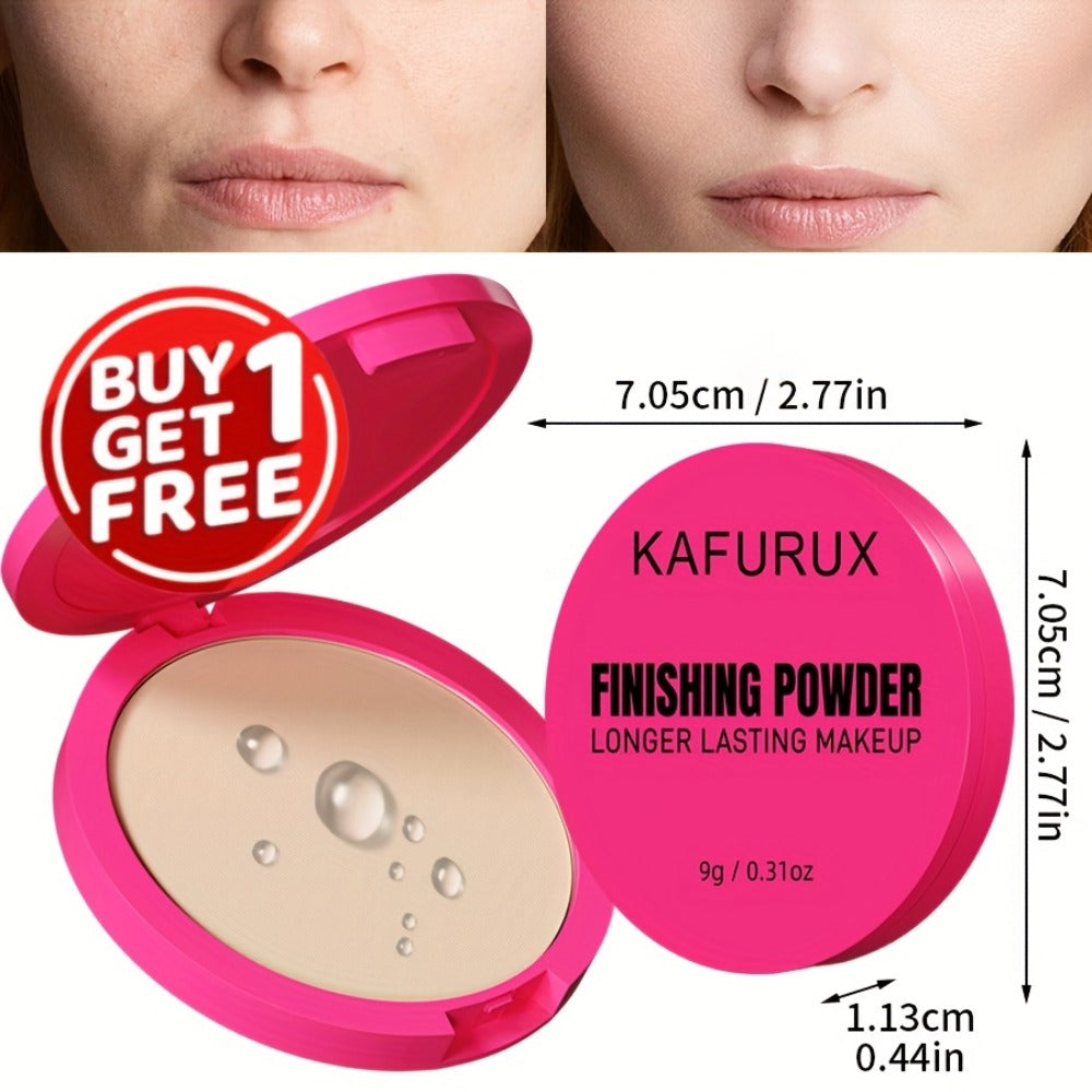 Pressed Powder Foundation 2 Pcs Set Waterproof Sweatproof Lightweight Buildable Coverage, for Makeup, Travel and Everyday Vanity Use