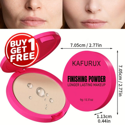 Pressed Powder Foundation 2 Pcs Set Waterproof Sweatproof Lightweight Buildable Coverage, for Makeup, Travel and Everyday Vanity Use