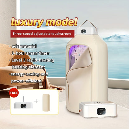 Mini Dryer Machine 600W Portable Clothes Dryer Dual Mode Quiet Operation Timer 1H 2H 8H Energy Efficient for Apartments Dorms RVs Travel