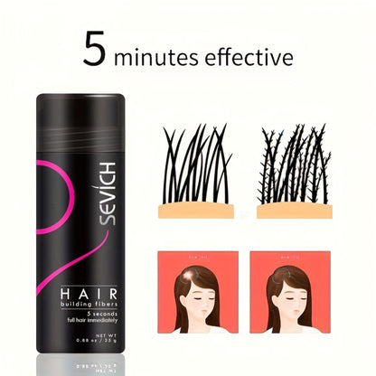 Compact Two-Piece Hair Fiber Set with Spray-Head Containers in Black, Dark Brown or Medium Brown