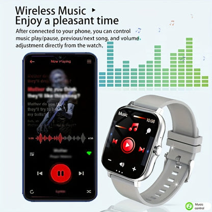 Smartwatch for Men Women with Bluetooth Calling, 1.83" Full Touch Screen Large Dial, Weather Notification, Sports Tracker & Pedometer
