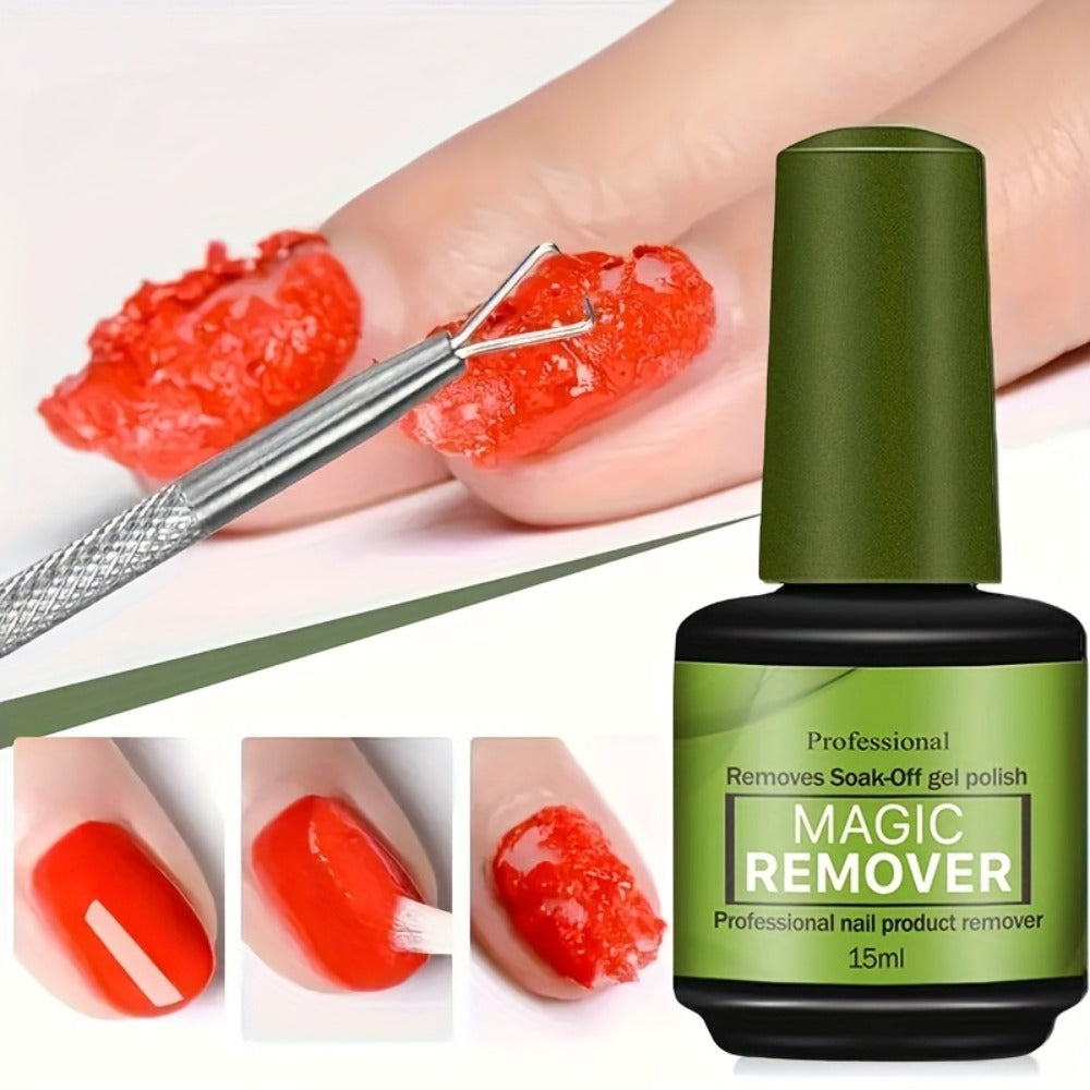 Gel Nail Polish Remover 3pcs Set – Soak Off Gel Nails, Nail Glue & Acrylic Nails in 2-3 Minutes | Fast Gentle Formula for Home DIY & Salon
