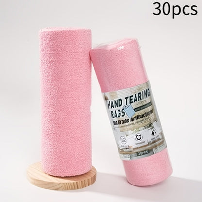 Reusable Microfiber Cleaning Towels 30-Pack, Kitchen Dish Cloth Roll, Absorbent Hand-Torn Disposable Napkins