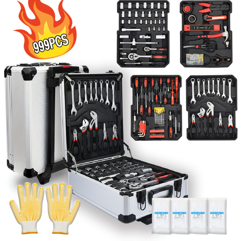 Ratchet Socket Wrench Set with Handle – 50/53/96/123/218/999PCS | 3/8" Drive CR-V Steel | Metric & Imperial Sizes | Car Maintenance