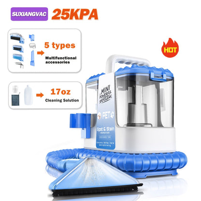 Portable Carpet Cleaner 25Kpa Upholstery Cleaner Machine with Dual Brush Heads Self-Cleaning for Entryways, Bedrooms and Living Spaces