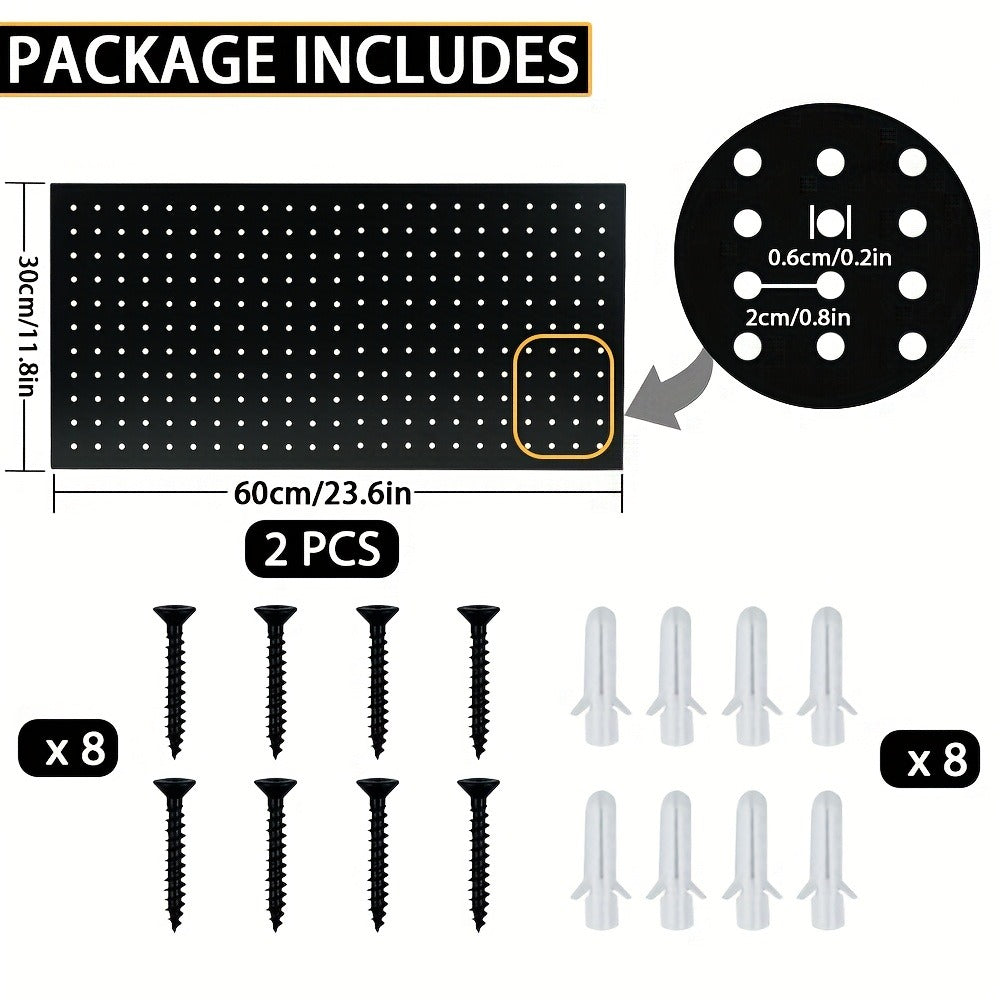 Metal Pegboard Wall Panels Garage Tool Storage Organizer Steel Peg Board Wall Mounted Workshop Shed Craft Room 2 Pack 4 Pack