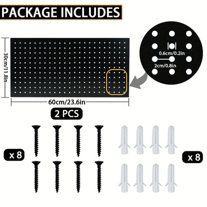 Metal Pegboard Wall Panels Garage Tool Storage Organizer Steel Peg Board Wall Mounted Workshop Shed Craft Room 2 Pack 4 Pack