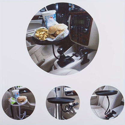 Car Seat Back Tray Table 360° Rotating – Foldable Food Drink Snack Organizer Tray for Car Interior, Non-Slip ABS Travel Tray for Road Trips