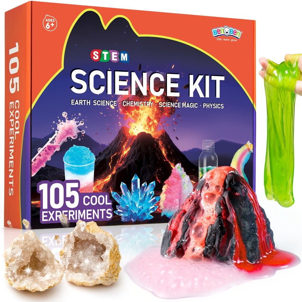 STEM Science Kit for Kids Ages 6-12, 60 80 105 Lab Experiments, Chemistry Set with Crystal Growing & Chemical Reactions