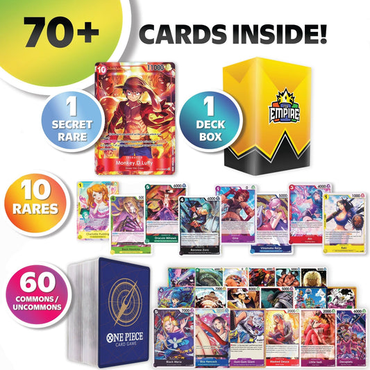 Card Game 70-Plus Anime Pirate Card Assortment with 60 Mixed Cards and Included Storage Box