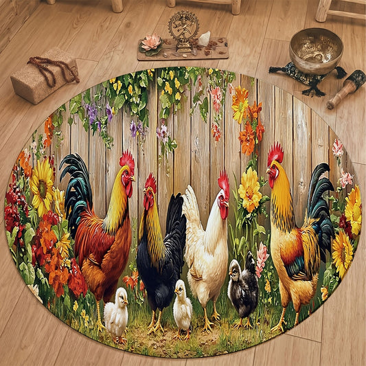 Rooster Kitchen Rugs Set 1/2/3/4pcs Vintage Farmhouse Anti-Slip Floor Mats for Kitchen Bedroom Bathroom Living Room Laundry Room Entrance