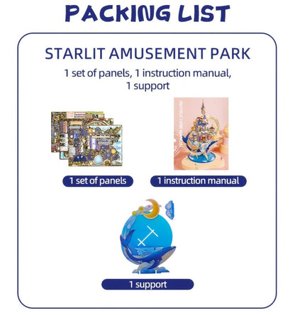 3D Metal Model Kit MU Star Playground, Handcrafted Garden Scene DIY Puzzle for Teens & Adults Ages 14+