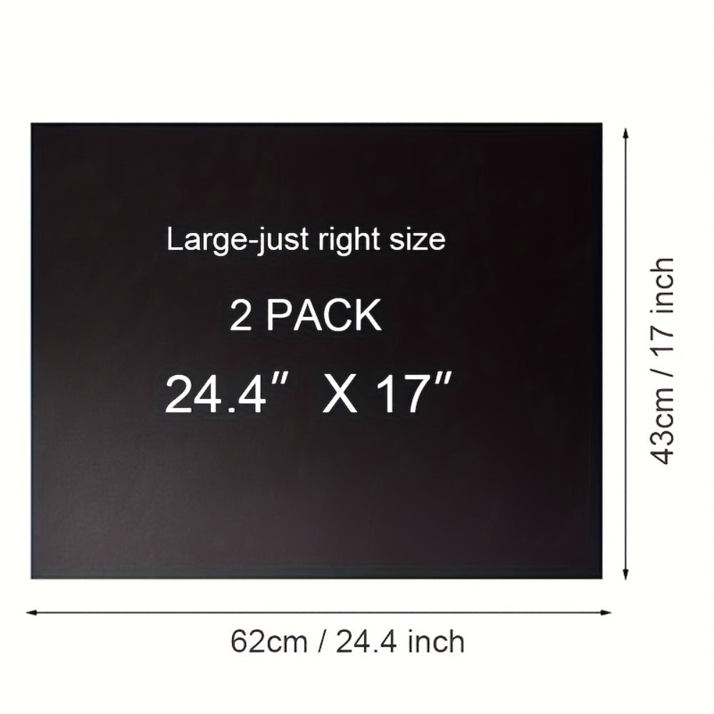 Nonstick Oven Liner Mat 2-Pack, Extra Large Reusable Oven Bottom Protector, PTFE Oven Mat for Electric Oven