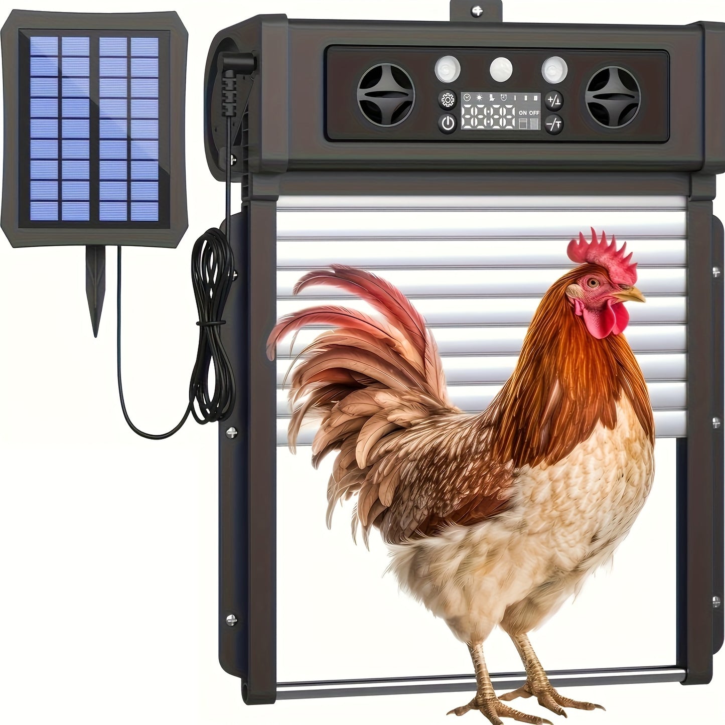 Automatic Chicken Coop Door Solar Powered – KA-200 Aluminum Alloy Auto Door with Timer, Light Sensor, Anti-Pinch Safety