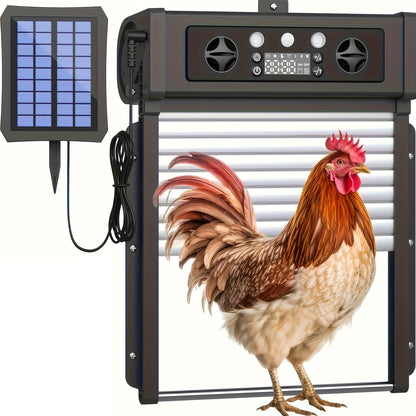 Automatic Chicken Coop Door Solar Powered – KA-200 Aluminum Alloy Auto Door with Timer, Light Sensor, Anti-Pinch Safety