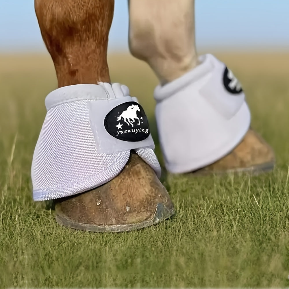 Horse Bell Boots Non-Turning Durable Protective Horseshoe Overreach Boots for Horses, Pair, S/M/L Available in Black Red White Royal Blue