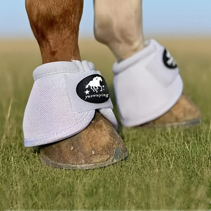 Horse Bell Boots Non-Turning Durable Protective Horseshoe Overreach Boots for Horses, Pair, S/M/L Available in Black Red White Royal Blue