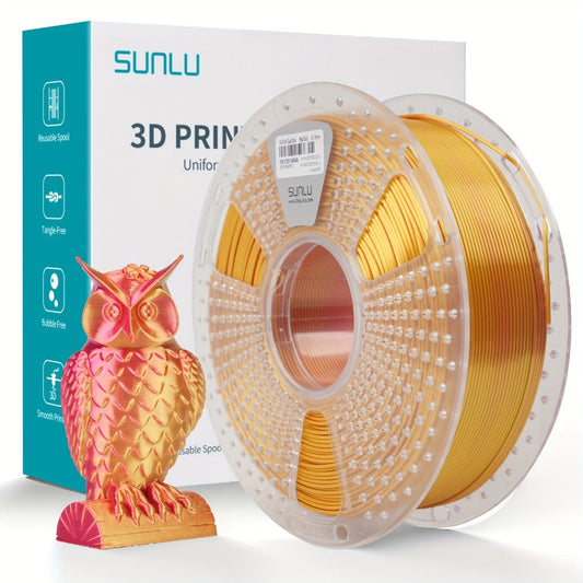 3D Printer Filament SUNLU Dual-Color Silk PLA+ 1.75mm 1kg Spool with Ten Glossy Two-Tone Options
