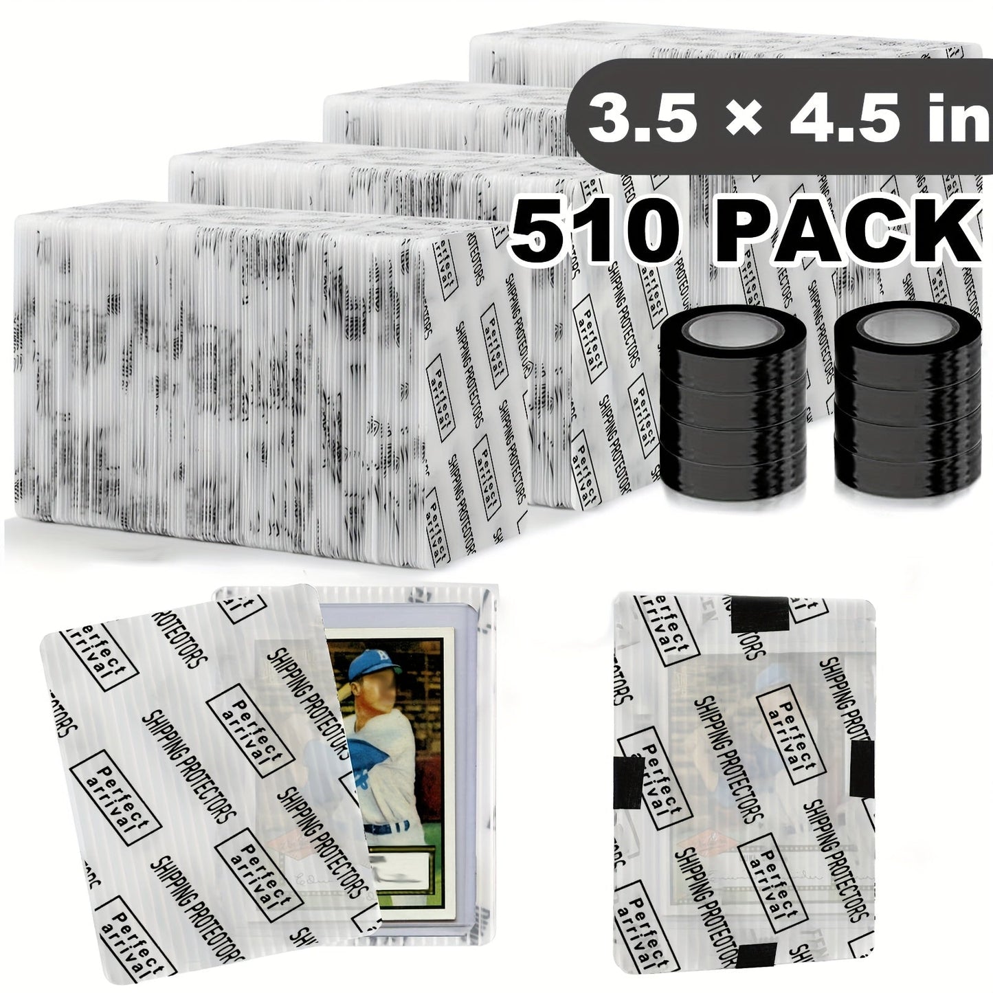Trading Card Shipping Protectors 60/120/510 Count 3.5x4.5 Inch – Premium Rigid Plastic Card Mailer Inserts for Sports Cards